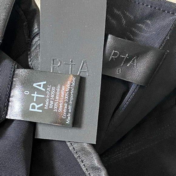 RTA “GWENYTH” MESH PANELED LEATHER BUSTIER MINI-DRESS, SZ 0 BLACK - Picture 16 of 16